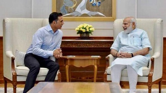 Akshay Kumar with Prime Minister Modi